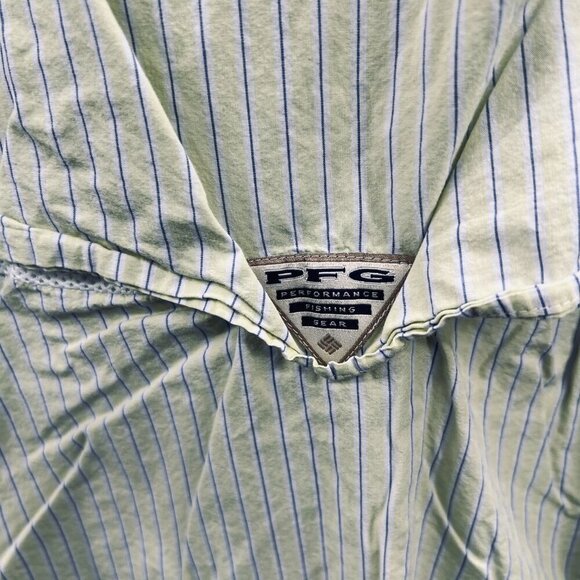 Columbia PFG Men Shirt 2XL Light Yellow Striped Super Bonehead Vented Fishing - Picture 5 of 11